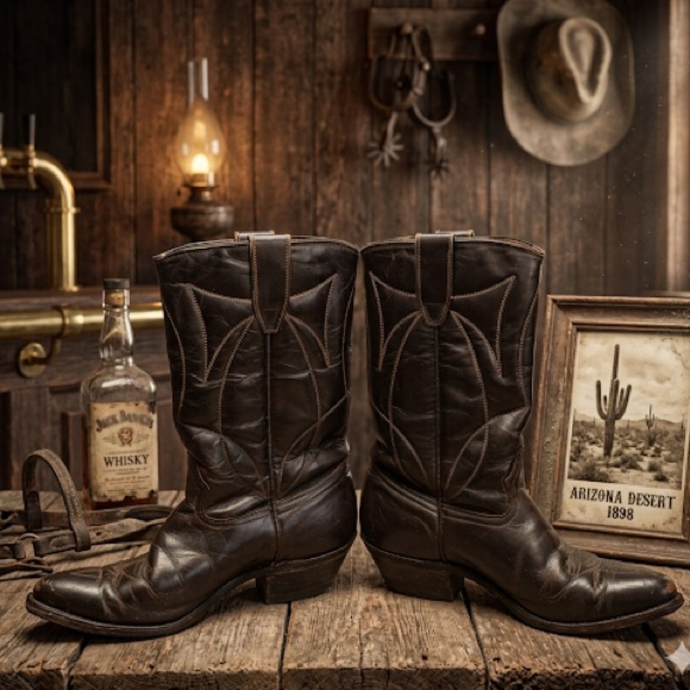 Vintage Boulet Women’s Western Leather Cowboy Boots--Made in Canada-Longhorn